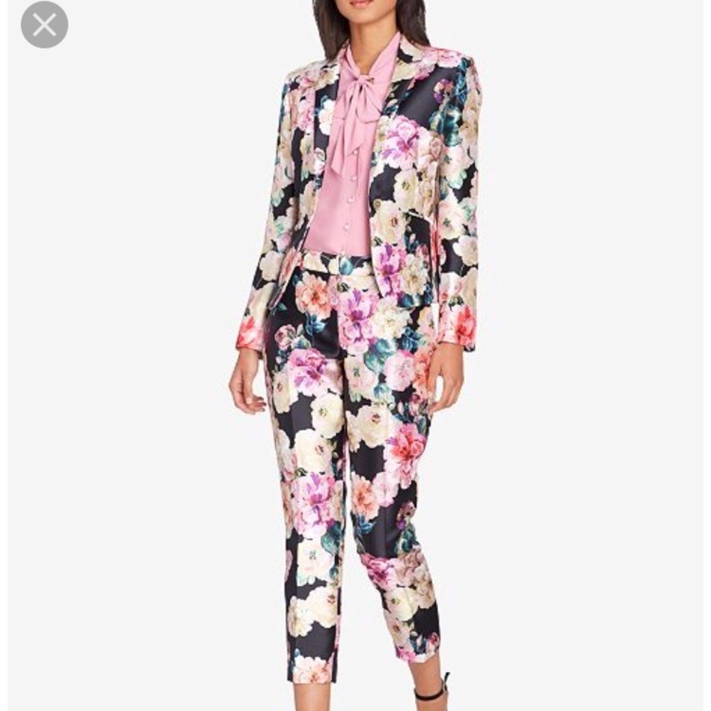 Tahari ASL Floral Print Mikado Blazer